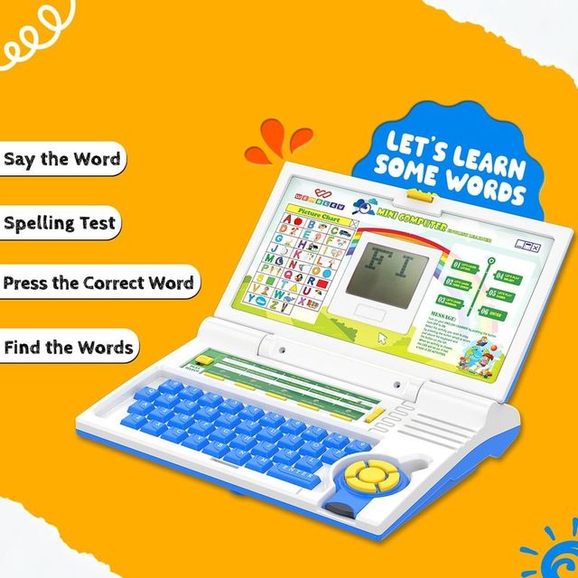 Fablue Educational Laptop Computer Toy for Kids - English Learning Laptop Toy for Kids - Multicolor