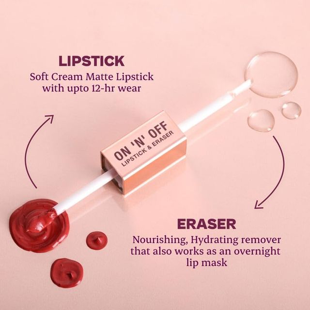 Typsy Beauty ON 'n' OFF Lipstick & Eraser 12 Hr Stay Creamy Matte Formula - Sip Happens
