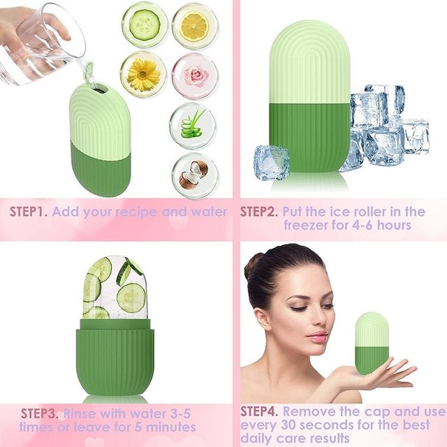 Bronson Professional Classic Mini Silicone Ice Facial Roller (Color May Vary)