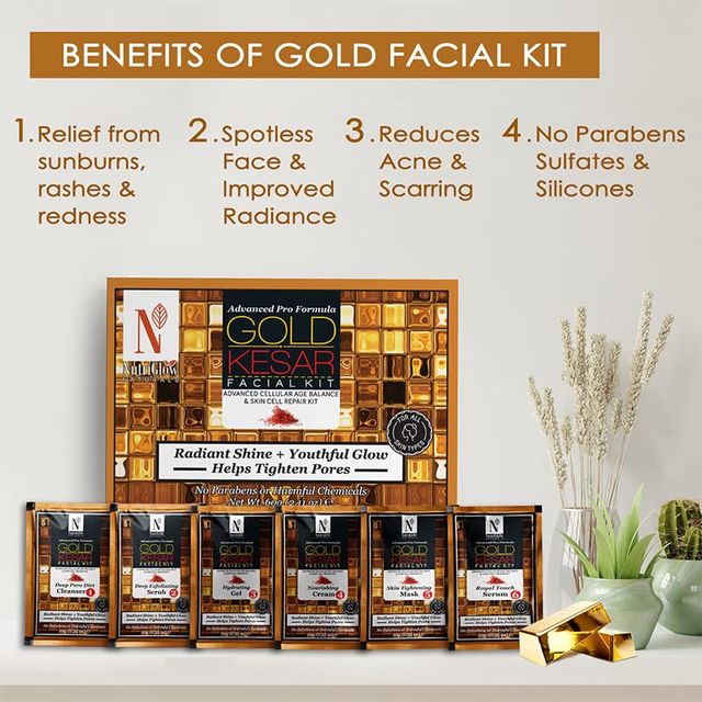 NutriGlow Natural's Advance Pro Formula Wine & Gold Kesar Facial Kit
