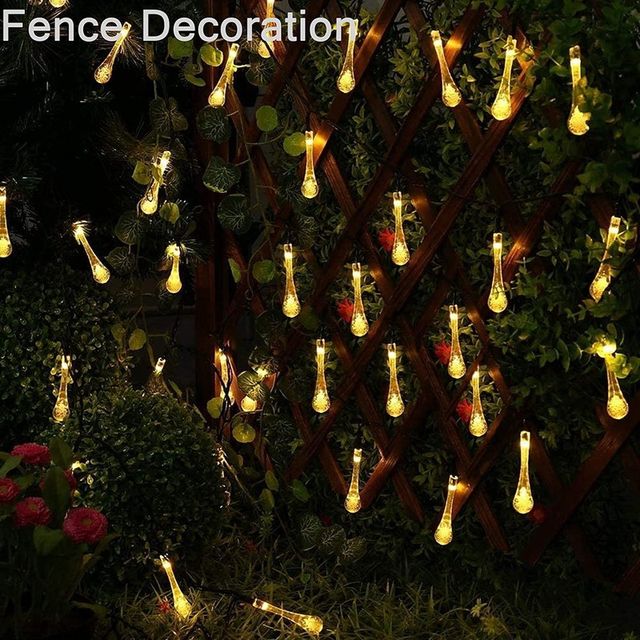 Desidiya Led Water Drop String Light - Warm White Delicate Raindrop Design For A Soothing Glow