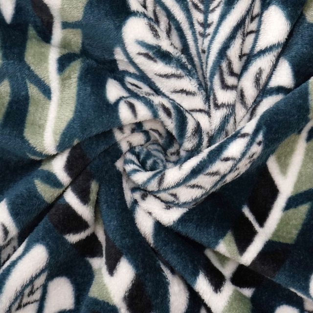 Florida Hazel Fleece Double Bed Blanket | Super Soft Flannel Fuzzy | Navy