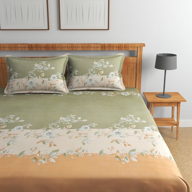 Florida Rose Bedsheet for King Size Bed & Pillow Covers & Made of Cotton
