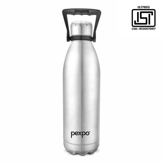 Pexpo 24 Hrs Hot And Cold Water Bottle With Jute-Bag Vacuum Insulated Electro Flask - 1800 ml