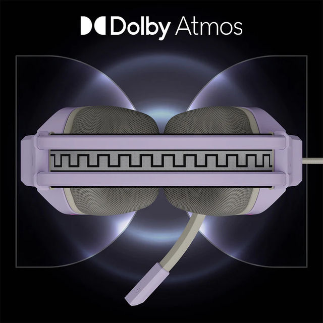 Zebronics Havoc Premium Gaming Over Ear Wired Headphone With Dolby Atmos Subscription (Purple)