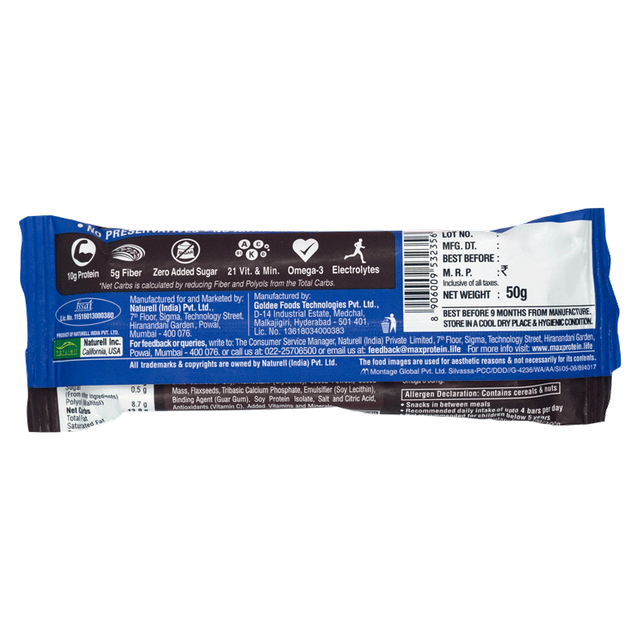 RiteBite Max Protein 10g Protein Bar Choco Almond