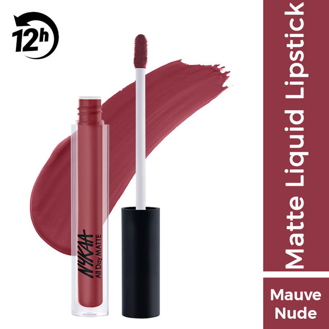 Nykaa All Day Liquid Lipstick - Soul Sister Mauve Nude | Lightweight