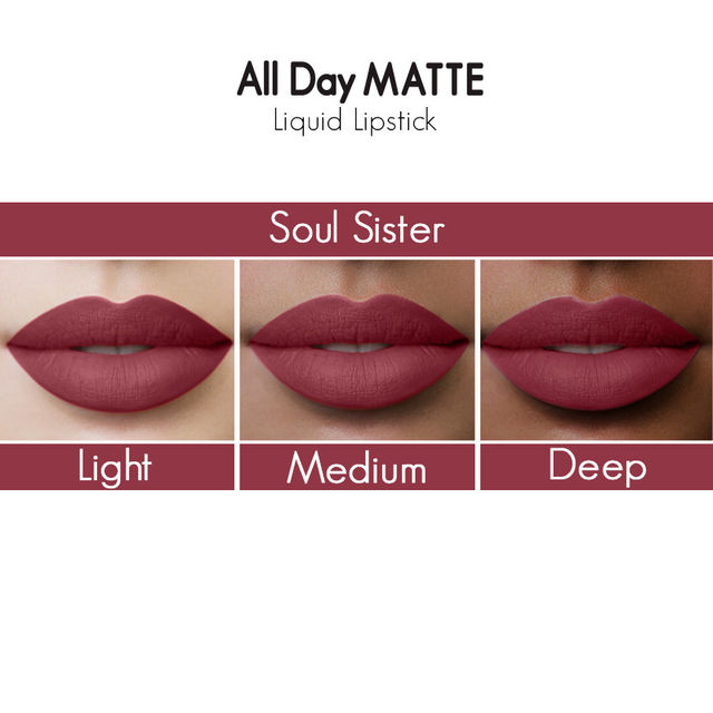 Nykaa All Day Liquid Lipstick - Soul Sister Mauve Nude | Lightweight