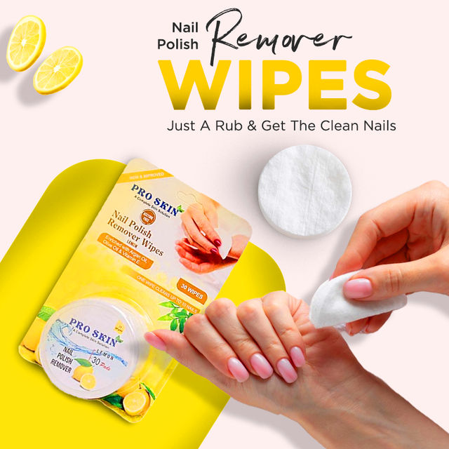 Pro Skin Nail Polish Remover Wipes - Lemon, 30 wipes