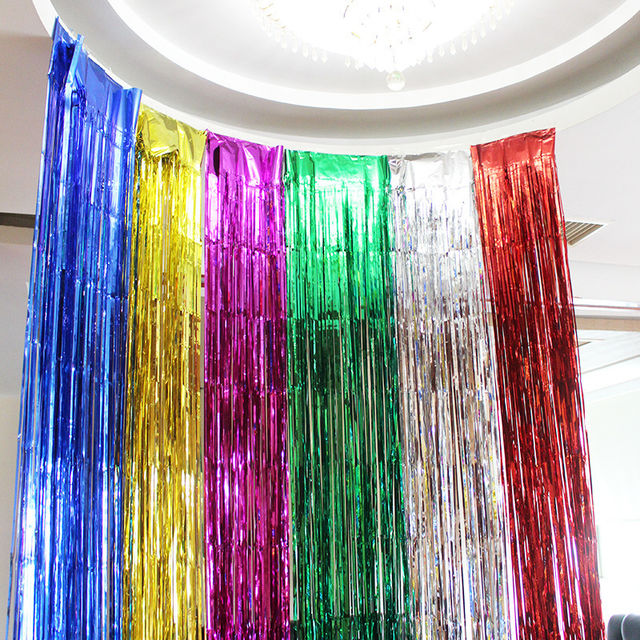 Foil Fringe Curtain For Party Decoration - Assorted Color