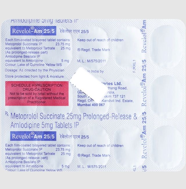 Revelol AM 25/5mg Tablet