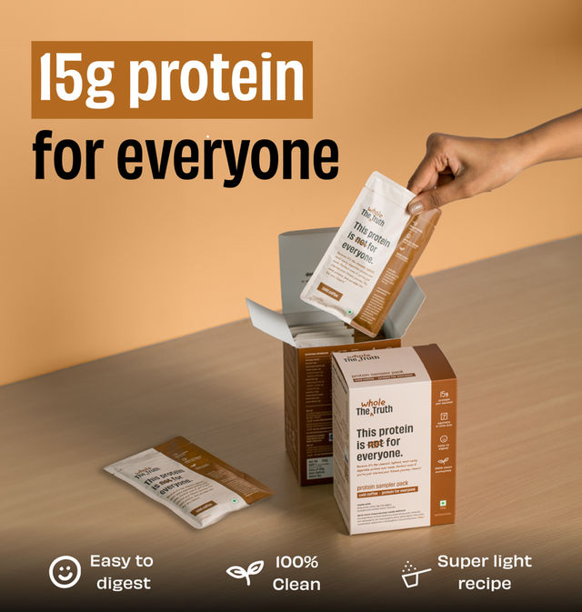 The Whole Truth Protein Powder Sampler Pack, Cold Coffee 15g Protein Per 7 Sachets Easy to Digest