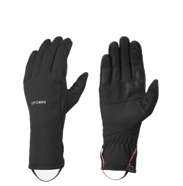 Forclaz Unisex Solid Polyester Winter Gloves | Black - L