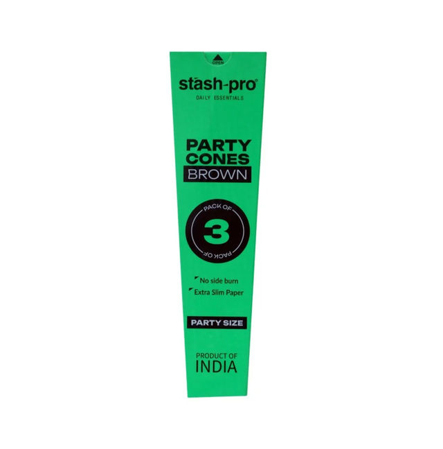 Stash-Pro Brown Party Cone Rolling Paper By Stash Pro(Pack)