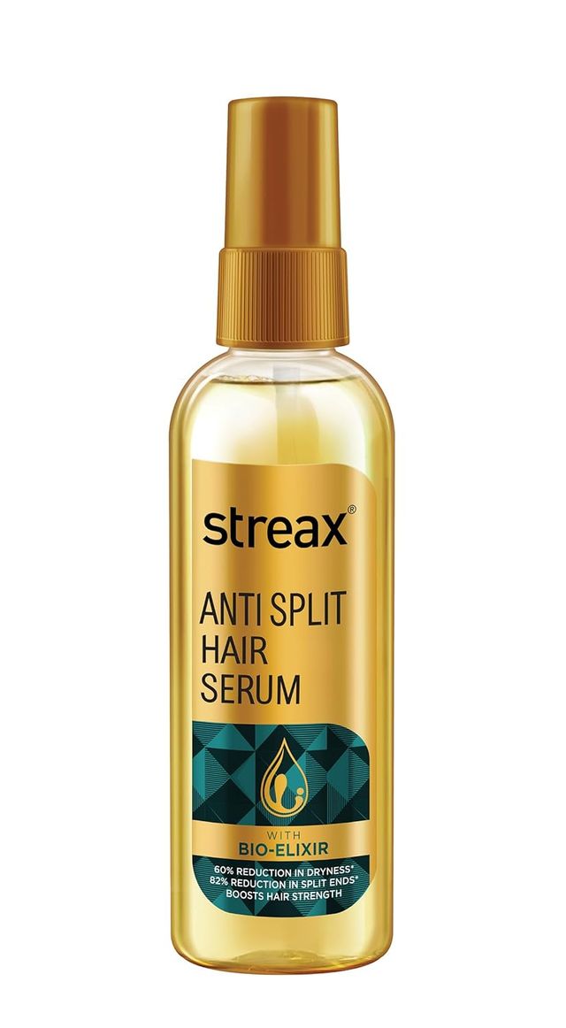 Streax Anti Split Hair Serum With Bio Elixir Controls In Split Ends 60% Reduction In Dryness