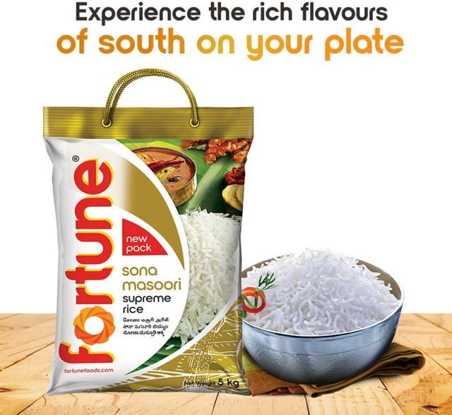Fortune Sona Masoori Supreme Raw AgedÂ Rice 5 kg Combo