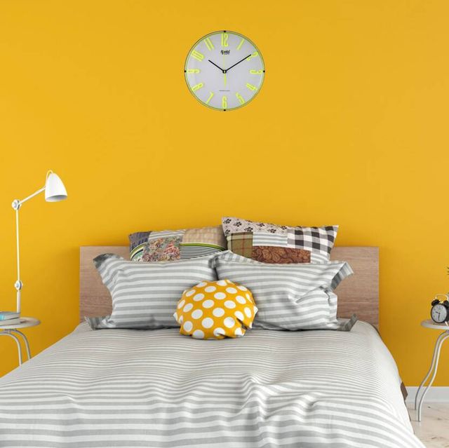 Ajanta Analog 30 cm x 30 cm Wall Clock | Green | With Glass | Standard