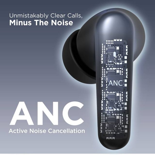 Aroma Nb138 Ascrow - 70 Hours Playback|Tws|Fast Charing |Anc With 32Db Noise Cancellation|Black