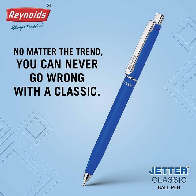 Reynolds Jetter Classic Ball Pen Set (1 Blue Pen For Professional)