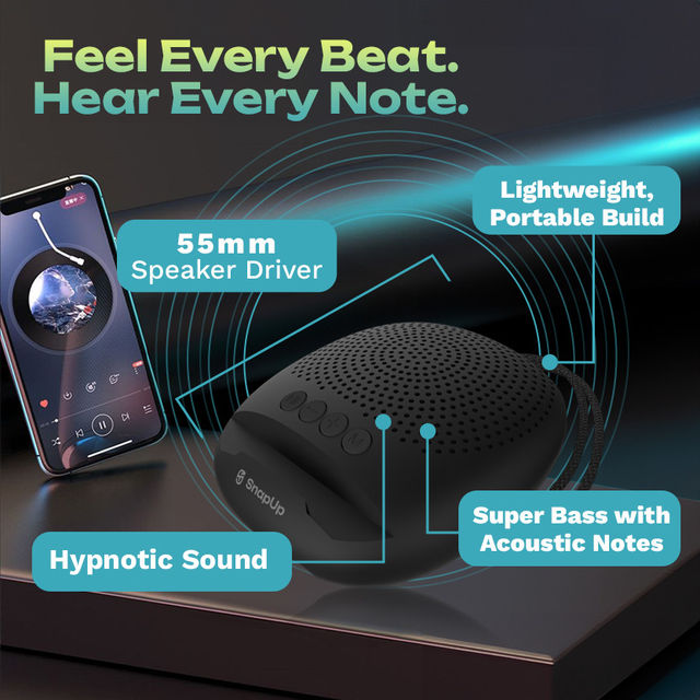 SnapUp Groove S20 Portable Bluetooth Speaker - Onyx