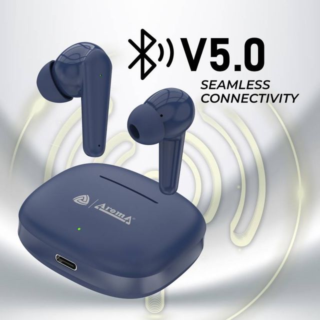 Aroma NB140 Superstar - 55 Hours Playback | TWS | Fast Charing | Dual Device Compatible | Blue