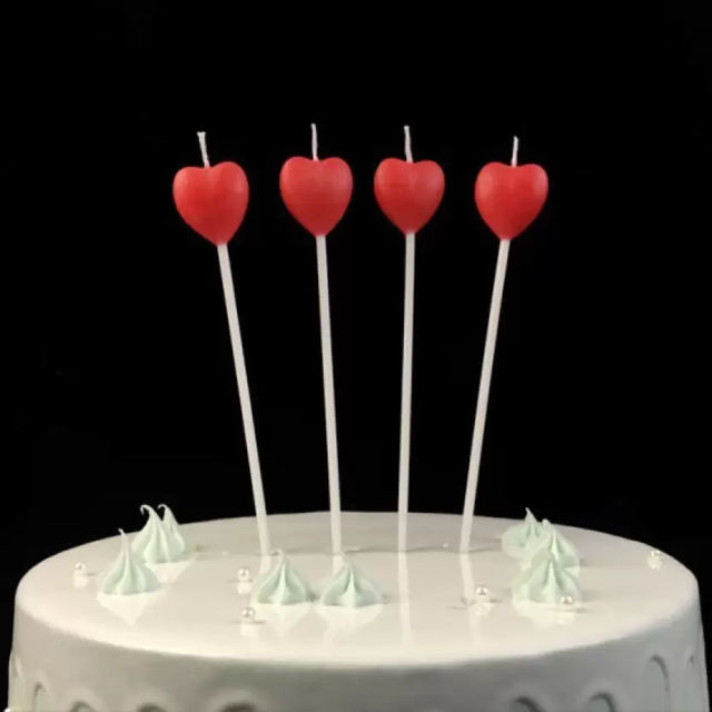 Heart Stick Candles - Assorted Color