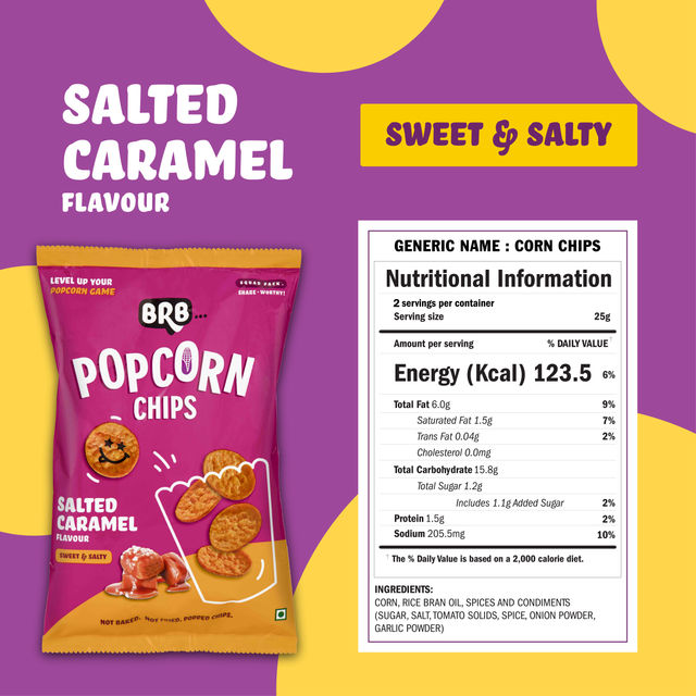 Brb Popcorn Chips - Salted Caramel Flavour