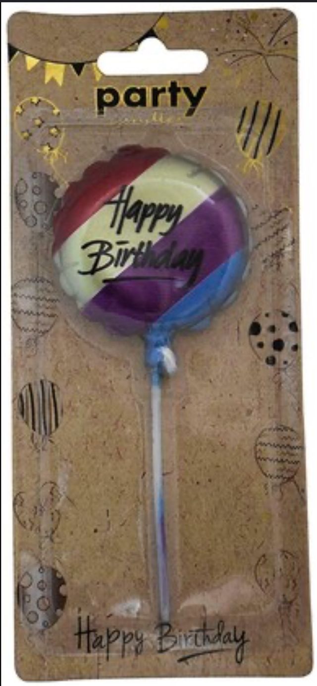Chrome Unique Birthday Candle - Assorted