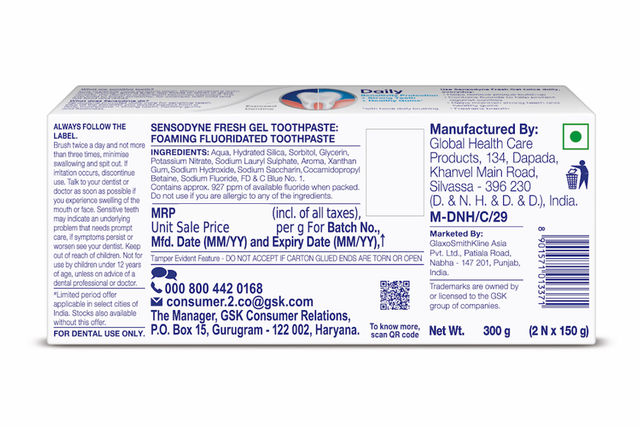 Sensodyne Fresh Gel Toothpaste Value Pack