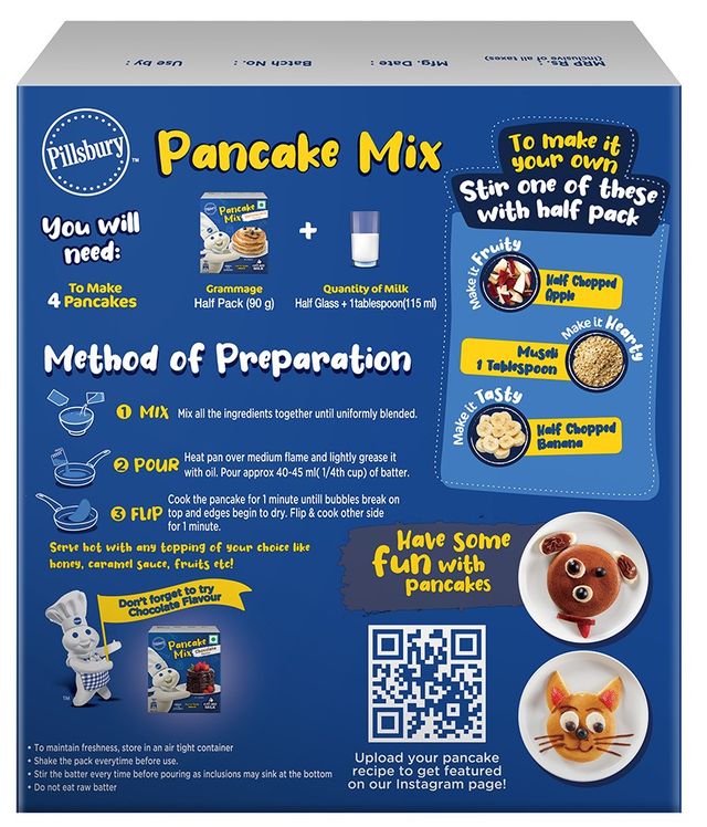 Pillsbury Butterscotch Flavour Pancake Mix | 2-Minute Pancake Mix For Kids