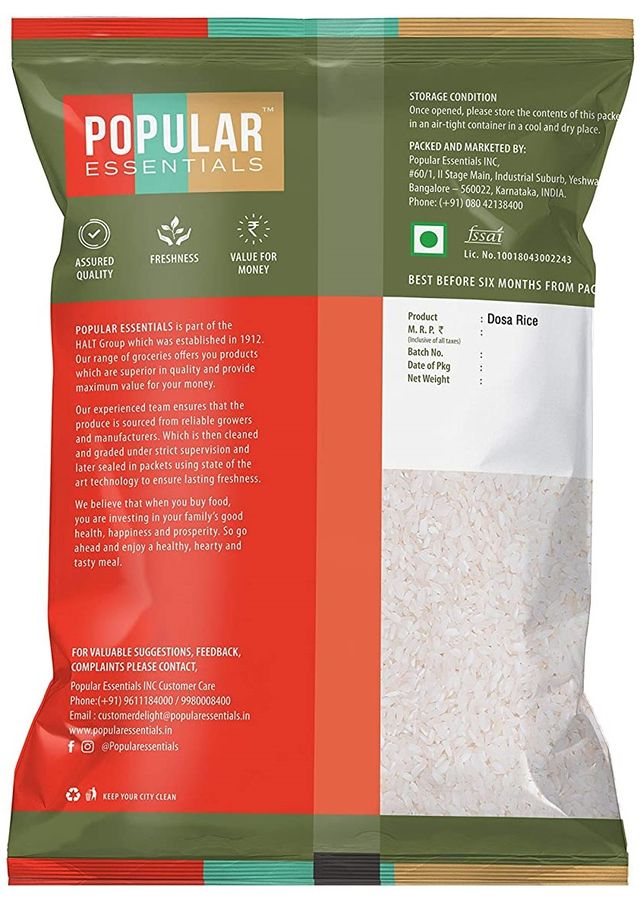 Popular Essentials Dosa Rice 1 kg Combo