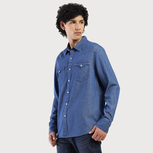 Buy Levi's Men's 100% BCI Cotton Denim Shirt | Light Denim Blue