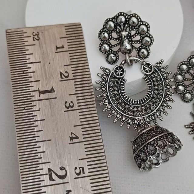 Oxidised Women'S Long Jhumki Earrings
