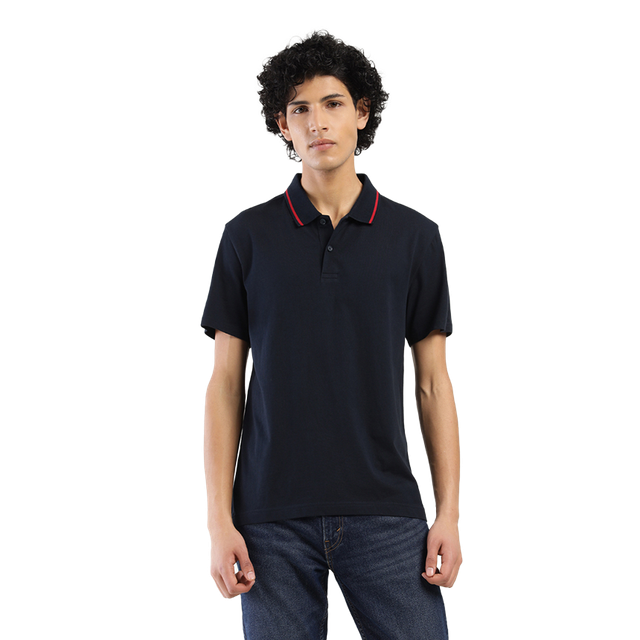 Levi's Men's 100% BCI Cotton Polo T-shirt | Navy Blue - L