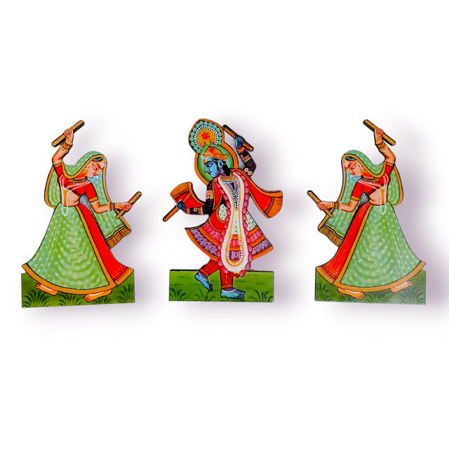 Divine Vibes Gopi And Krishna Icons MDF Set
