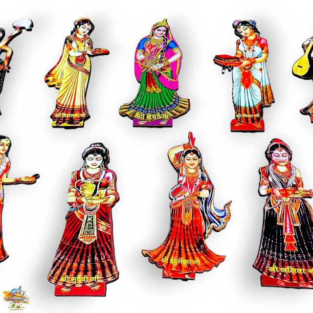 Divine Vibes Ashth Sakhi MDF Icon Set - 4 Inch