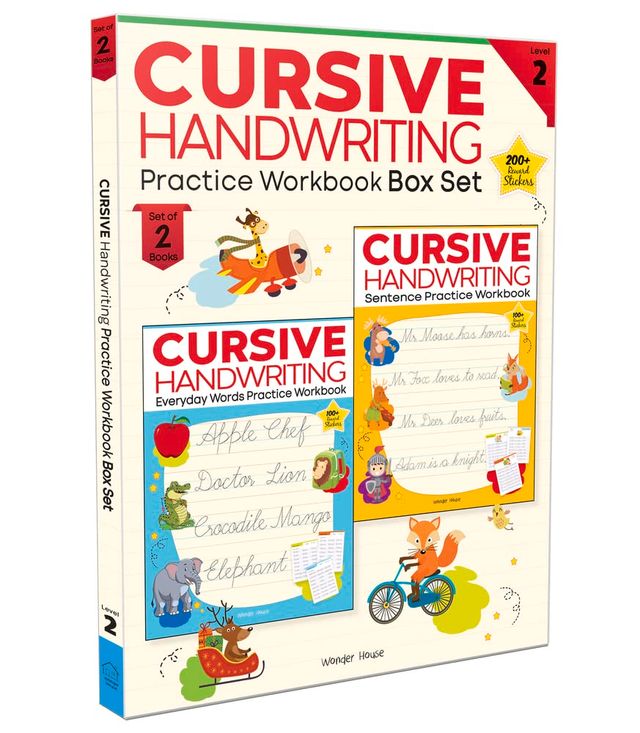 Cursive Handwriting - Everyday Letters and Sentences Level 2 Practice Workbooks for Children