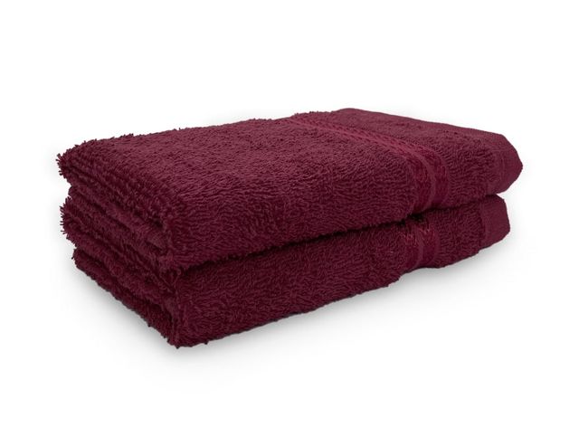 Welspun 100% Cotton Anti Bacterial Dark Red Hand Towel For Men And Women Pack Of 2