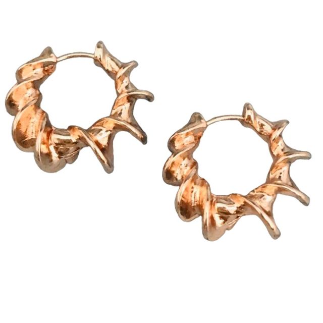 Round Twisted Rose Gold Earrings