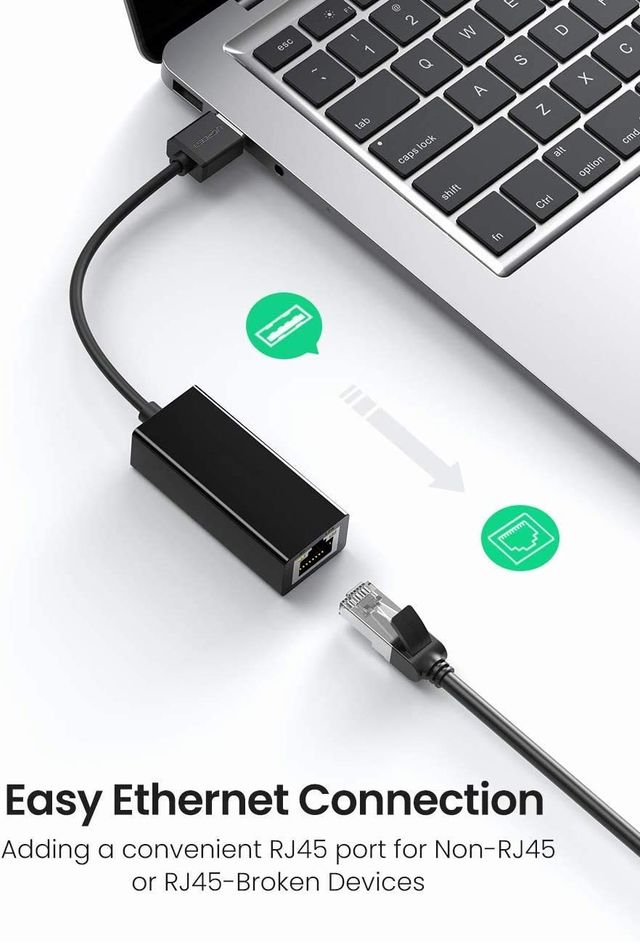 Sounce Usb To Rj45 Ethernet Adapter, Usb To 10/100/1000 Gigabit Ethernet Lan Network Adapter, Black