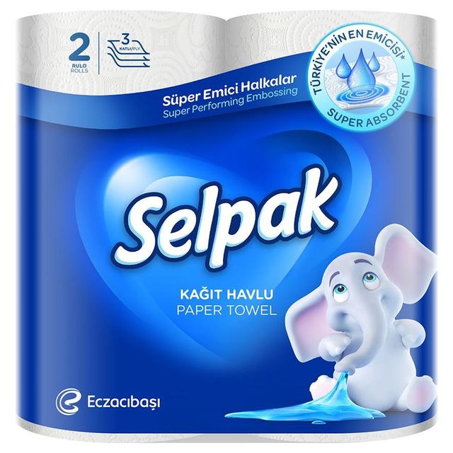 Selpak Kitchen Towel Paper 2 PIECE -80 Pulls Per Role