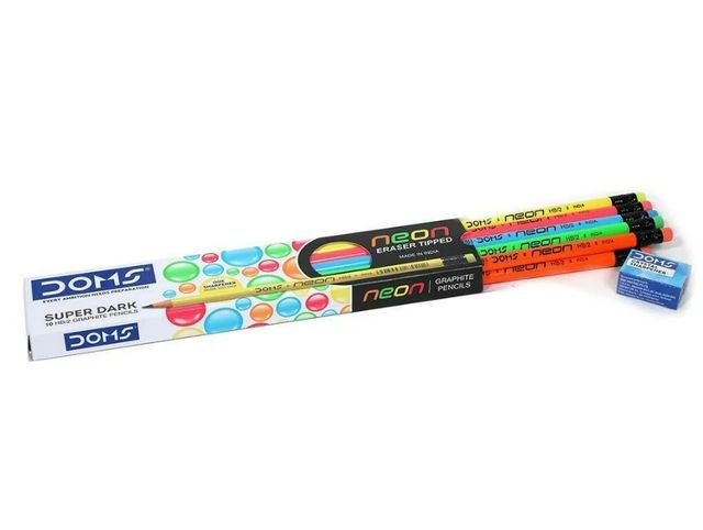 Doms Neon Pencil 10 pc Combo