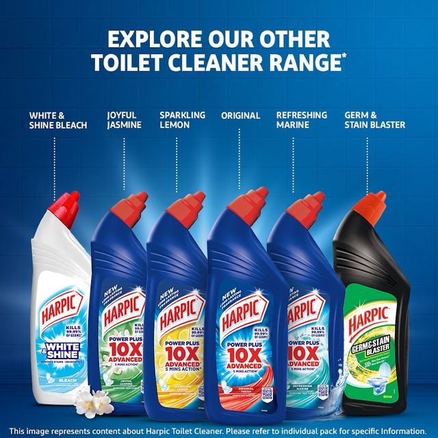Harpic Disinfectant Toilet Cleaner Liquid Original 1 L & Disinfectant Bathroom Cleaner Liquid Lemon 1 L Combo