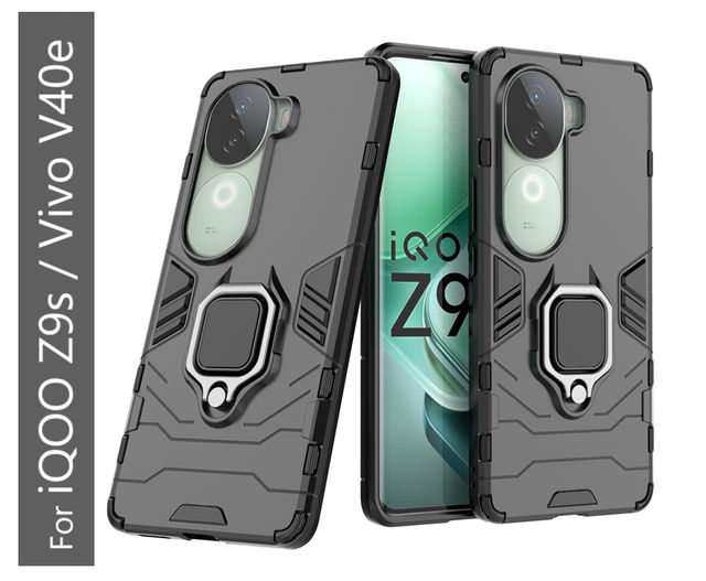 Kwine Case iQOO Z9s / Vivo V40e Back Cover - Ring Holder Stand Case