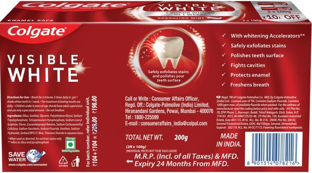 Colgate Visible White Instant Toothpaste 