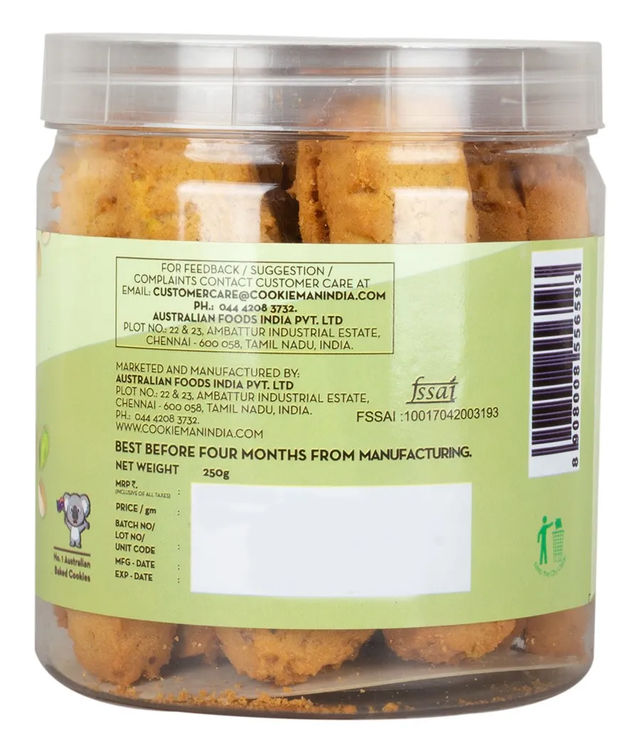 CookieMan Pista Fingers Dry Fruit Biscuits | Cholesterol-free
