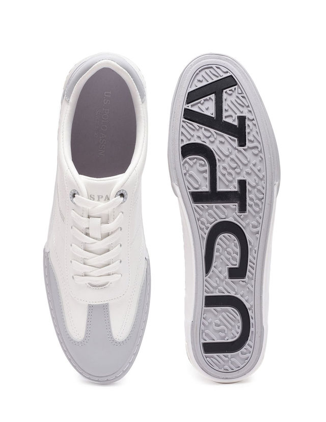 U.S. Polo Assn. Men's Men's Men Round Toe Solid Gain Sneakers Grey - UK 9