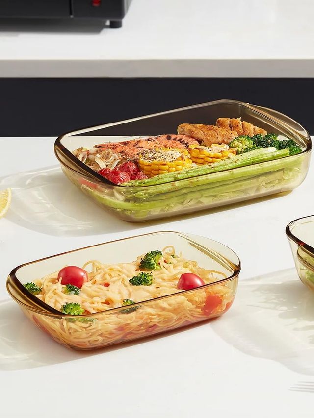 Umai 1600 Ml Borosilicate Glass Baking Tray | Transparent Microwave Utensils