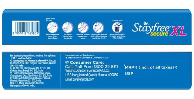Stayfree Secure Sanitary Pads - XL 18 pc Combo