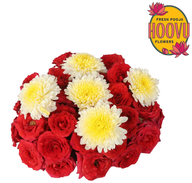 Hoovu Fresh Assorted Pooja Flowers